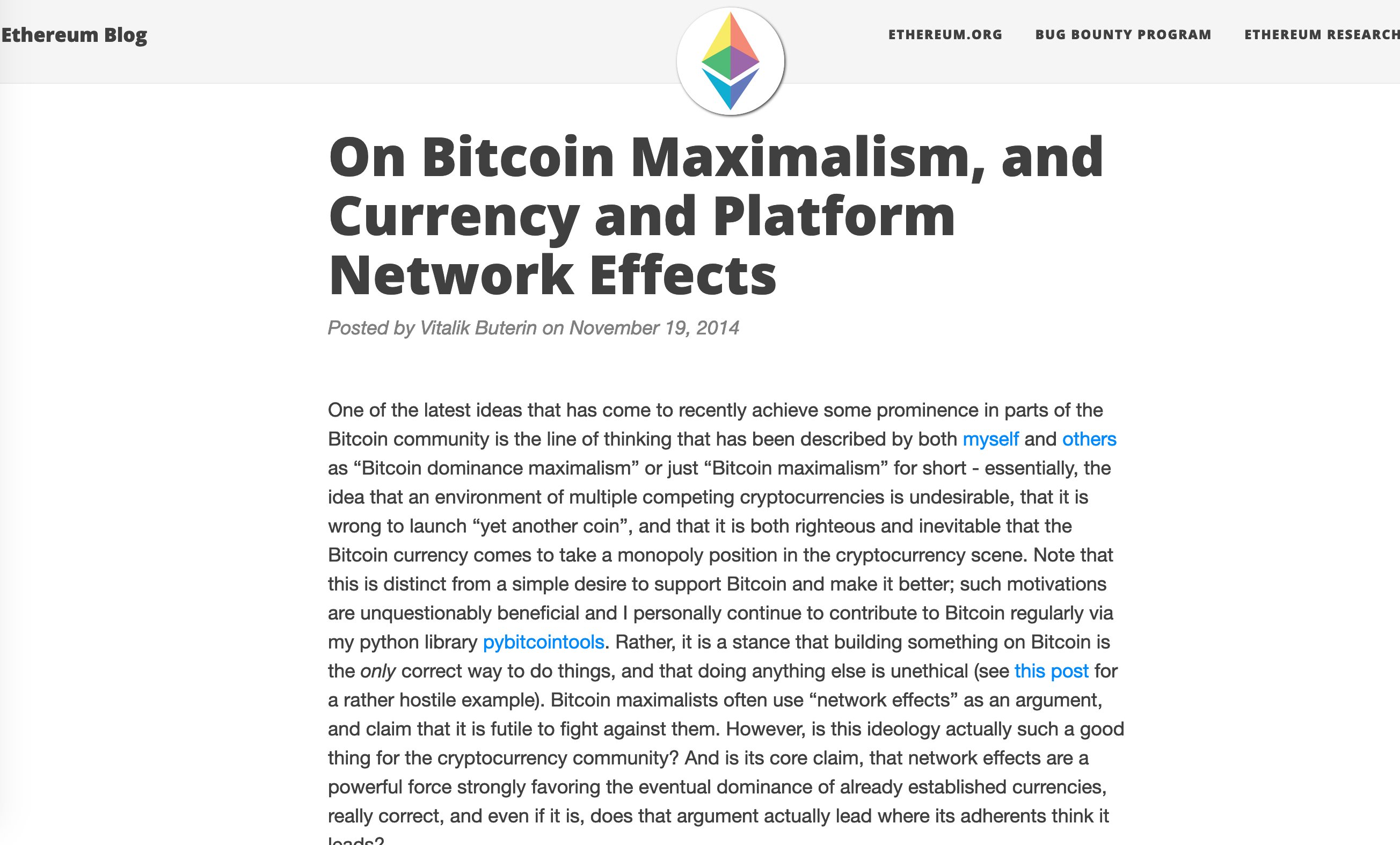 First blog post using the term 'Maximalism'
