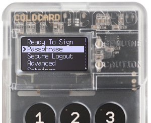 Coldcard black and white screen