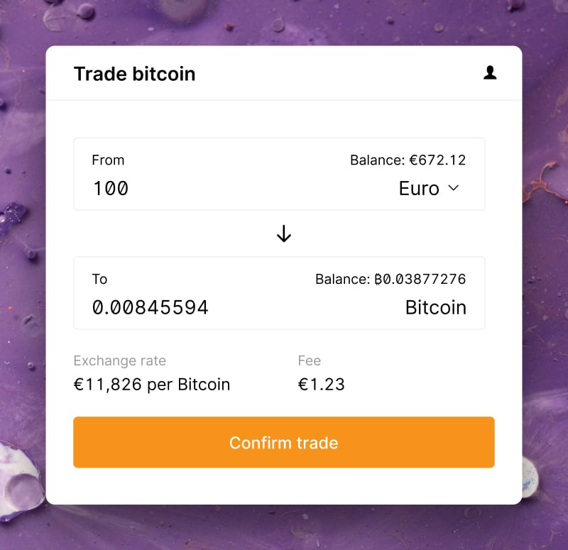 Deposit fiat for bitcoin