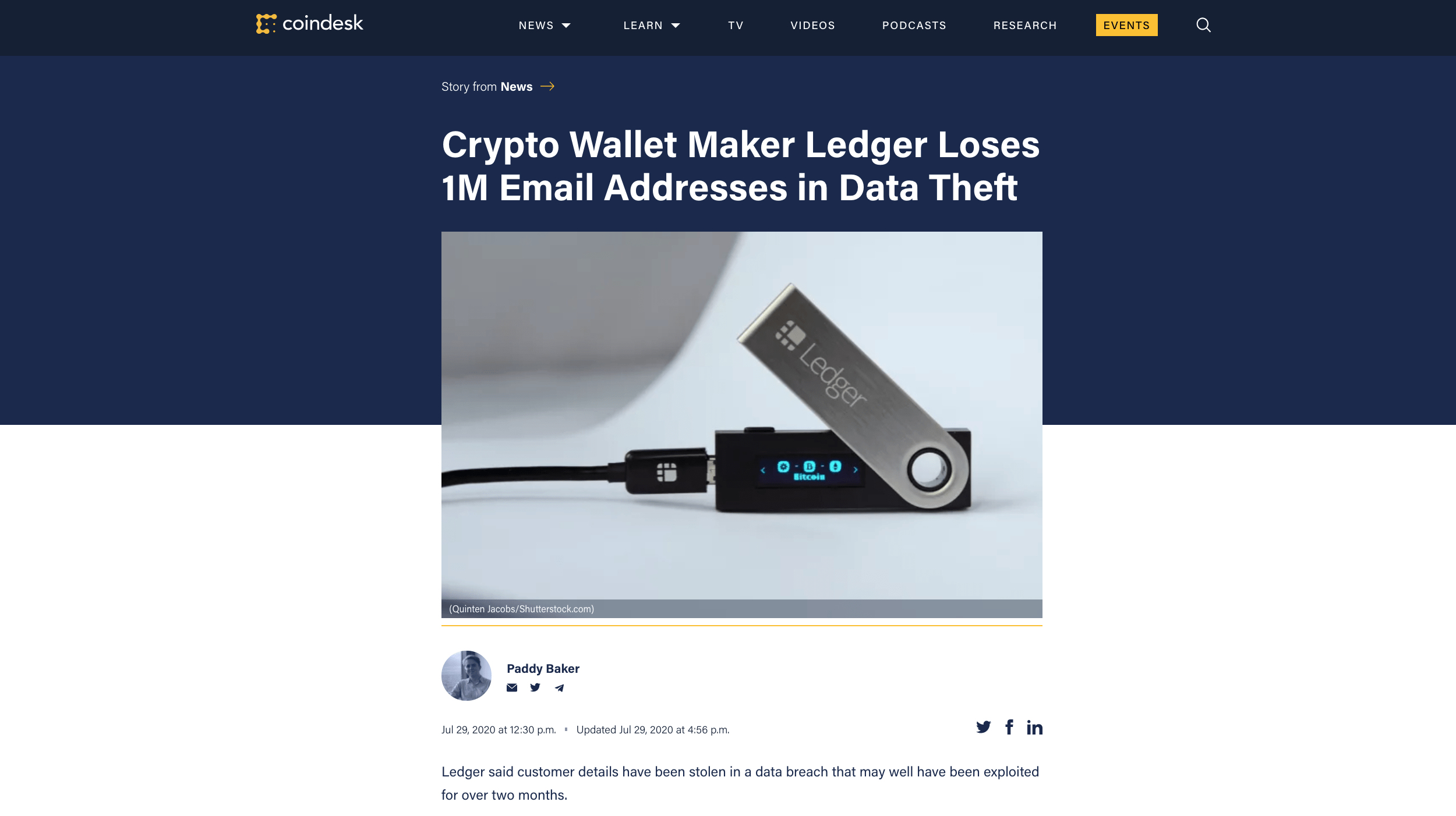 Ledger hack news