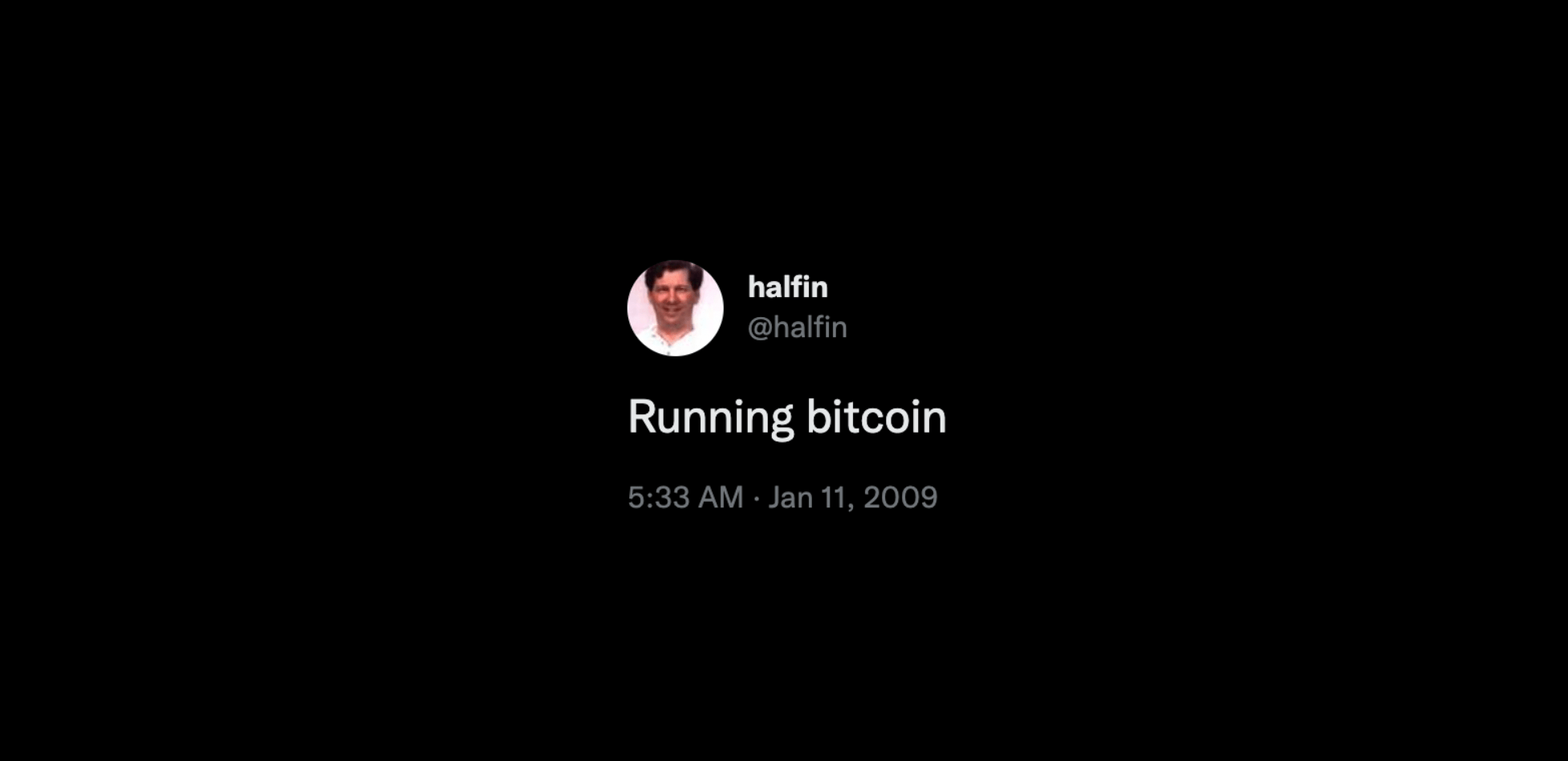 Hal Finney running bitcoin tweet